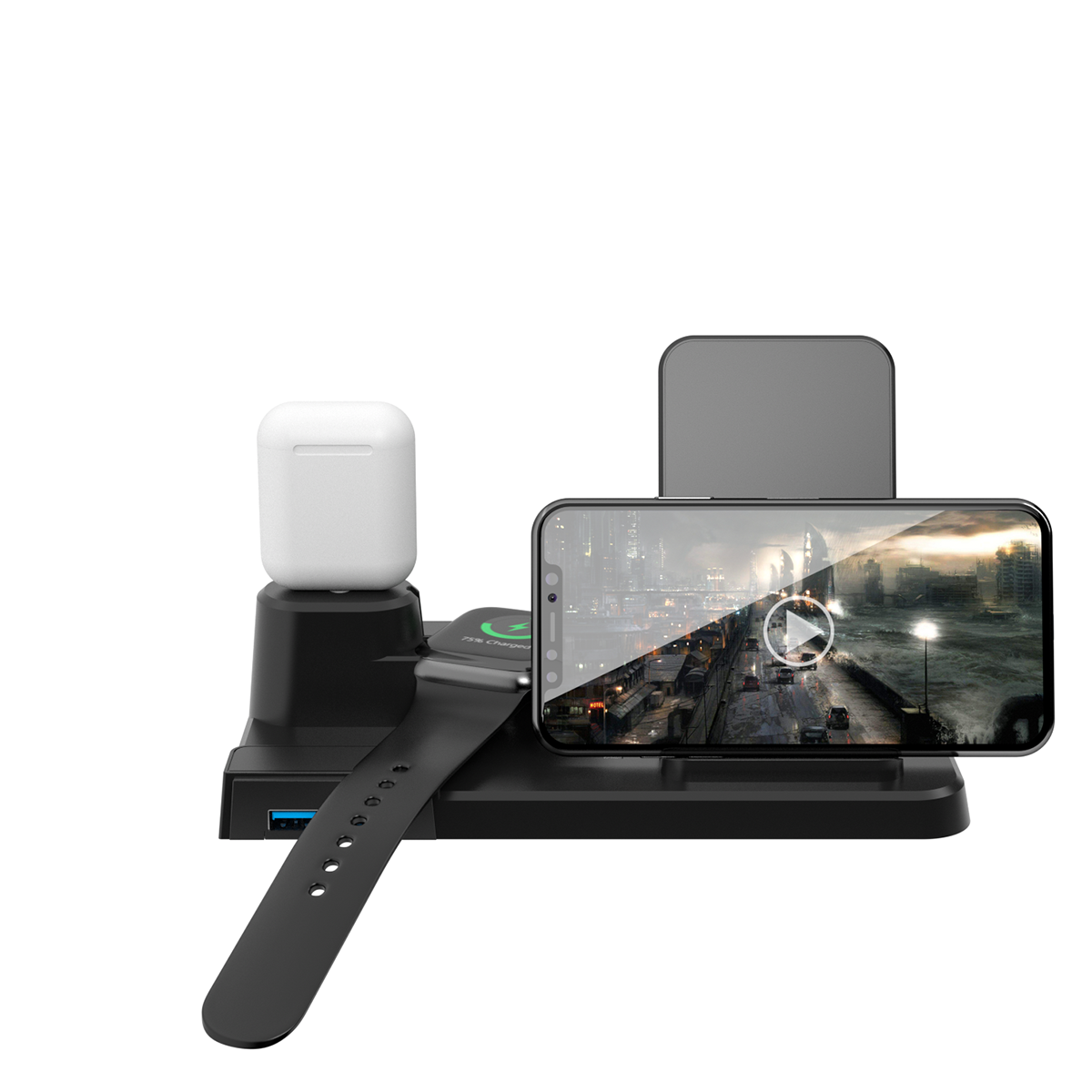 Multi-function charger three-in-one charger removable charging stand Watch Mobile phone Mobile phone wireless charging Bluetooth headset Apple Watch wireless charging