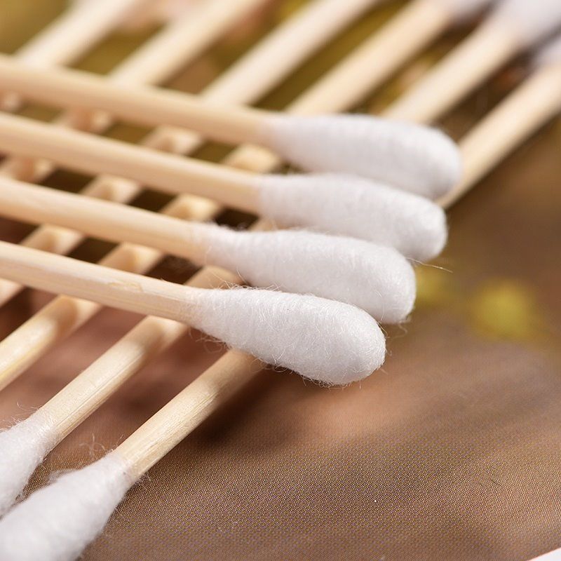 Disposable Double-Head Cotton Swabs 500 Boxed Wooden Sticks Cotton Makeup Remover Ears Picking Ears Adult Household Wholesale