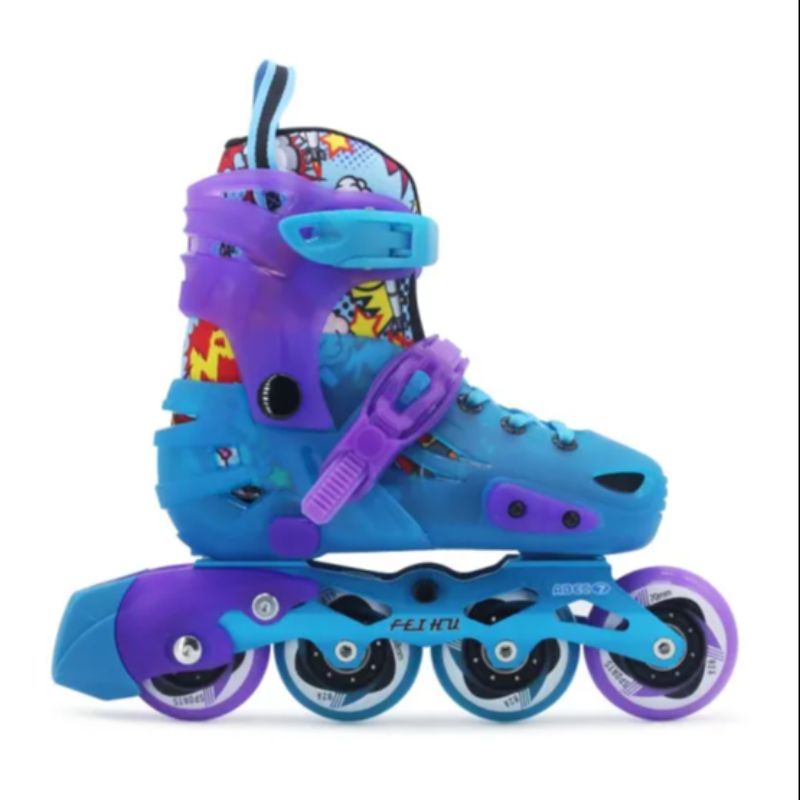 22 years Buyun PU roller skates length adjustable wheels without lights easy disassembly cleaning with brake tension adjustable 29 to 40 yards for kids and adults to play Specification drawing