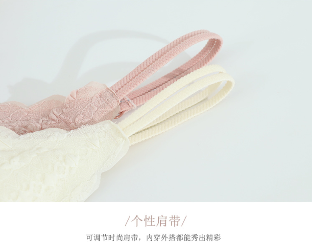 新品高颜值蕾丝法式睡眠内衣少女舒适无钢圈文胸AOB22017详情5