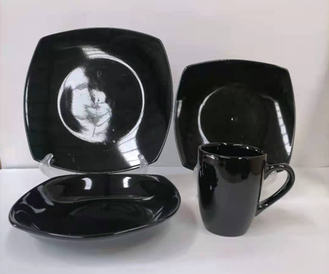Square 16 Head Color Glaze Tableware In The Season New Manufacturers Direct Spot Supply Can Be Wholesale And Retail