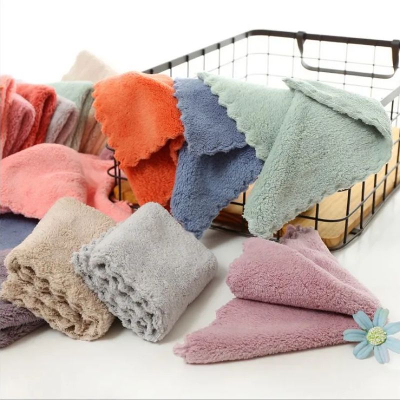 5-strip Coral fleece series dishwashing towels, hand towels and super absorbent square towels pic 1