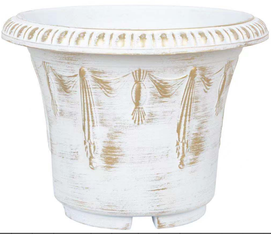 3001 Painted flowerpot with white background without chassis full figure