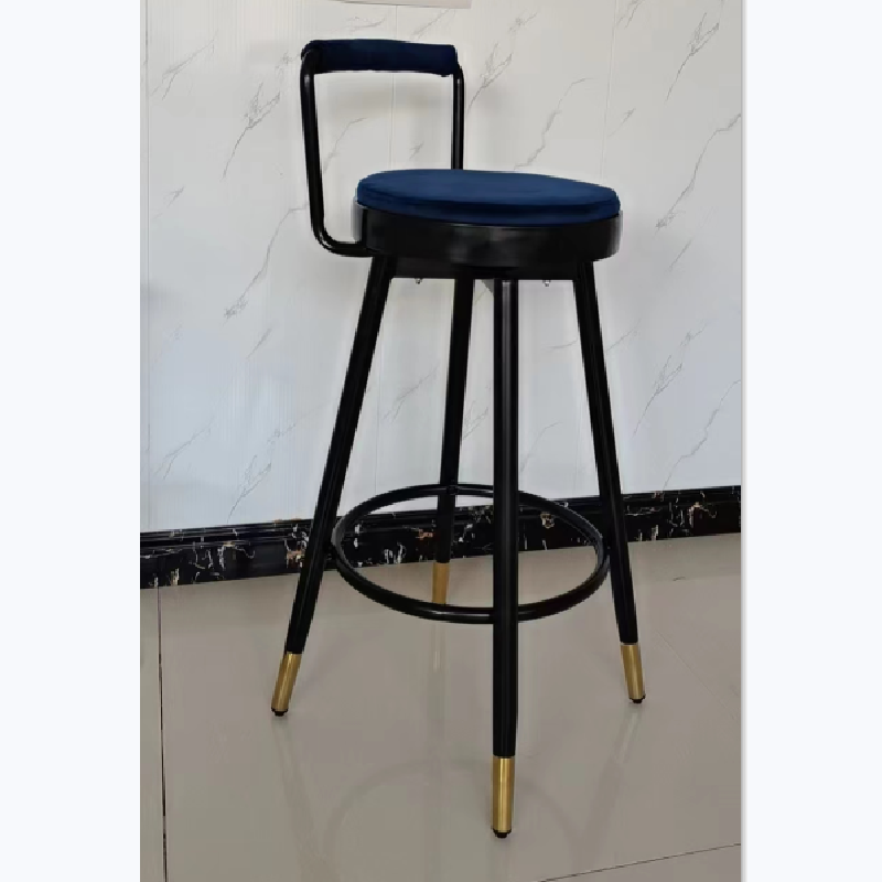 吕字家具-轻奢吧台椅家用酒吧靠背旋转高脚凳简约时尚前台导台高脚椅现代详情5