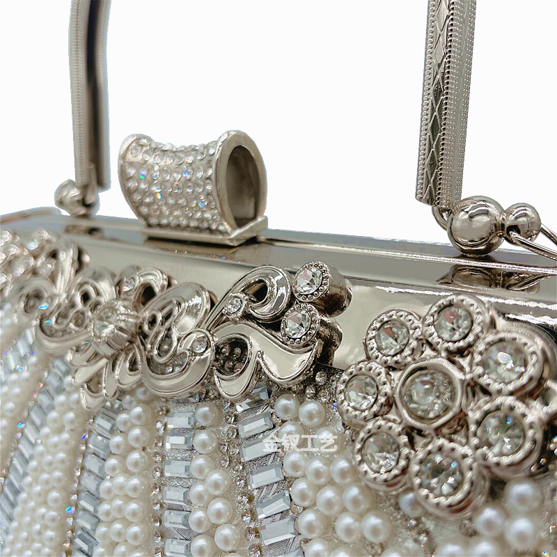 新款珍珠包晚宴礼服宴会年会可用文艺公主包大容量技师包金银可做详情图2