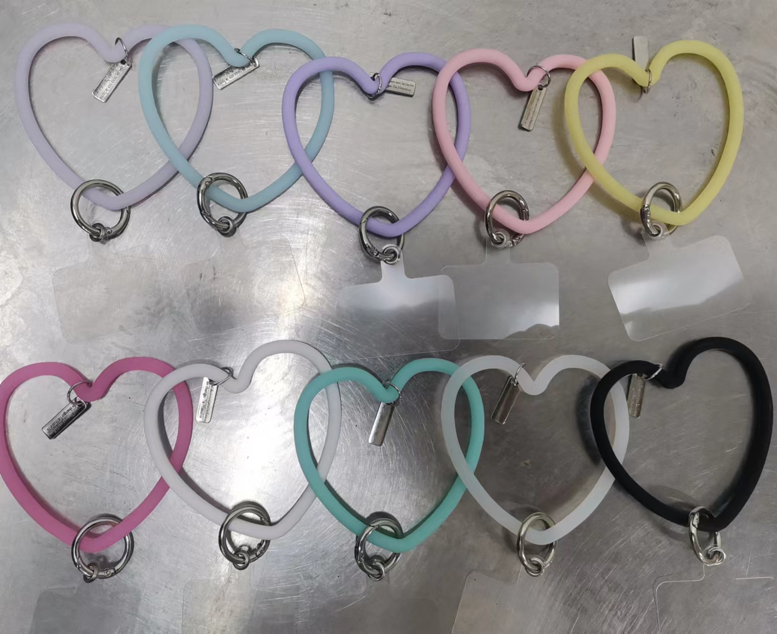 Creative Foreign Trade New Mobile Phone Lanyard Patch Adjustable Crossbody Silicone Ring Bracelet Silicone Mobile Phone Lanyard Love Cartoon Mobile Phone Lanyard Specification drawing