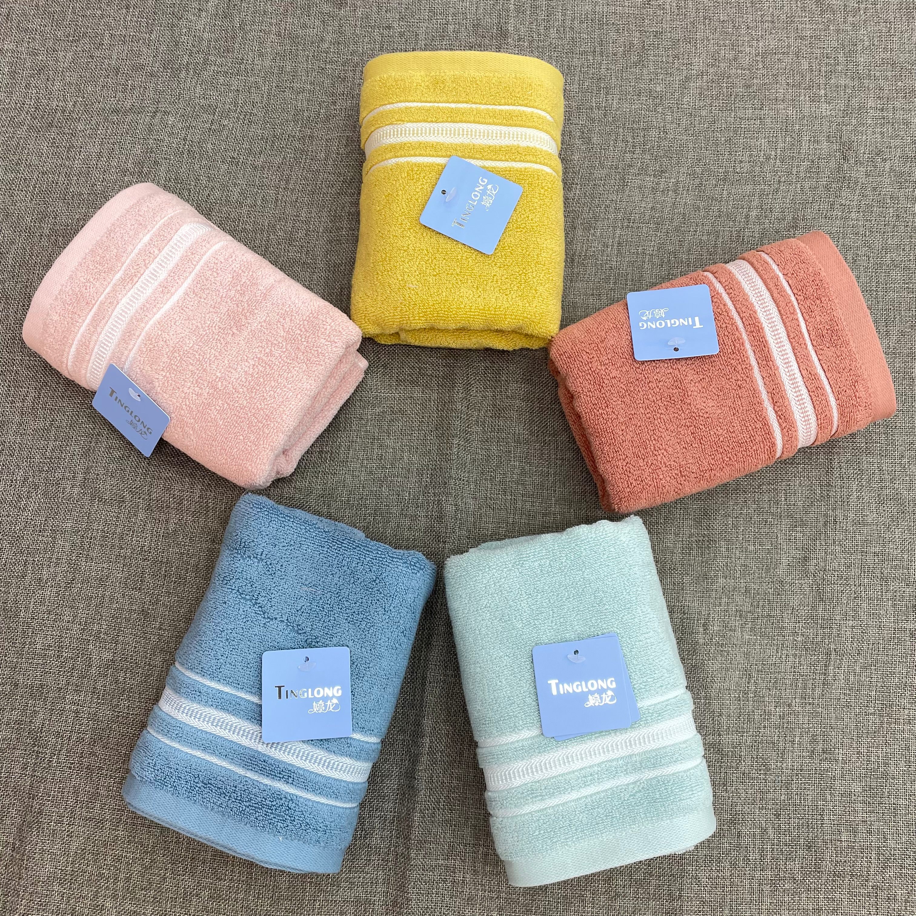 Tinglong Factory direct sales of high-end candy-colored towels and pure cotton adult towels pic 5
