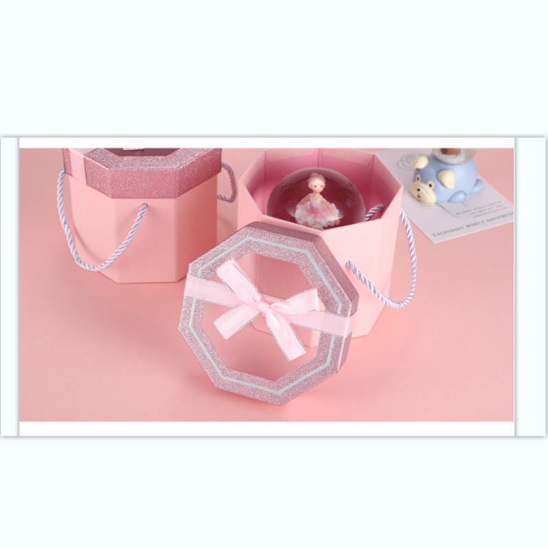 Wena Hollow Octagon Candy Box Gift Box Gift Box With Hand Gift Box Specification drawing