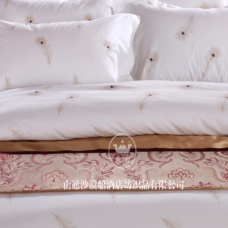 Ins-style Blue Diamond Era Series Five-star hotel linen bedding, pure cotton bed sheets and quilt covers, all-cotton simple and light luxury four-piece set, hotel and homestay Item Picture