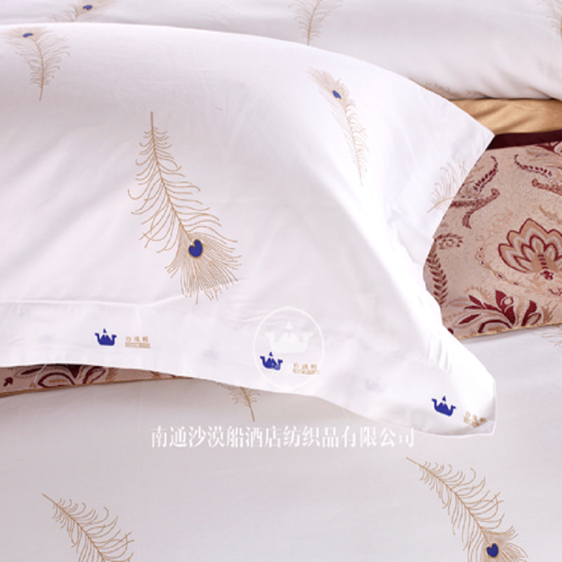 Ins-style Blue Diamond Era Series Five-star hotel linen bedding, pure cotton bed sheets and quilt covers, all-cotton simple and light luxury four-piece set, hotel and homestay Application Scenario