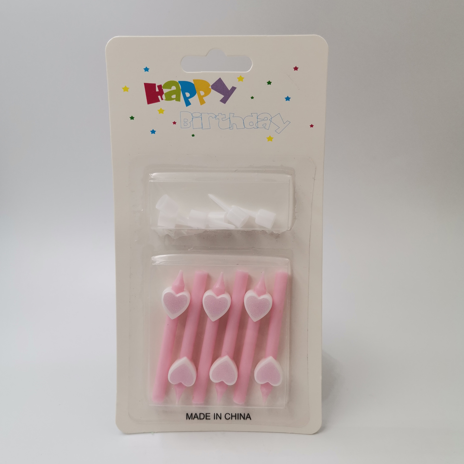 短杆生日蛋糕装饰蜡烛卡通爱心花朵派对蜡烛带底座详情2