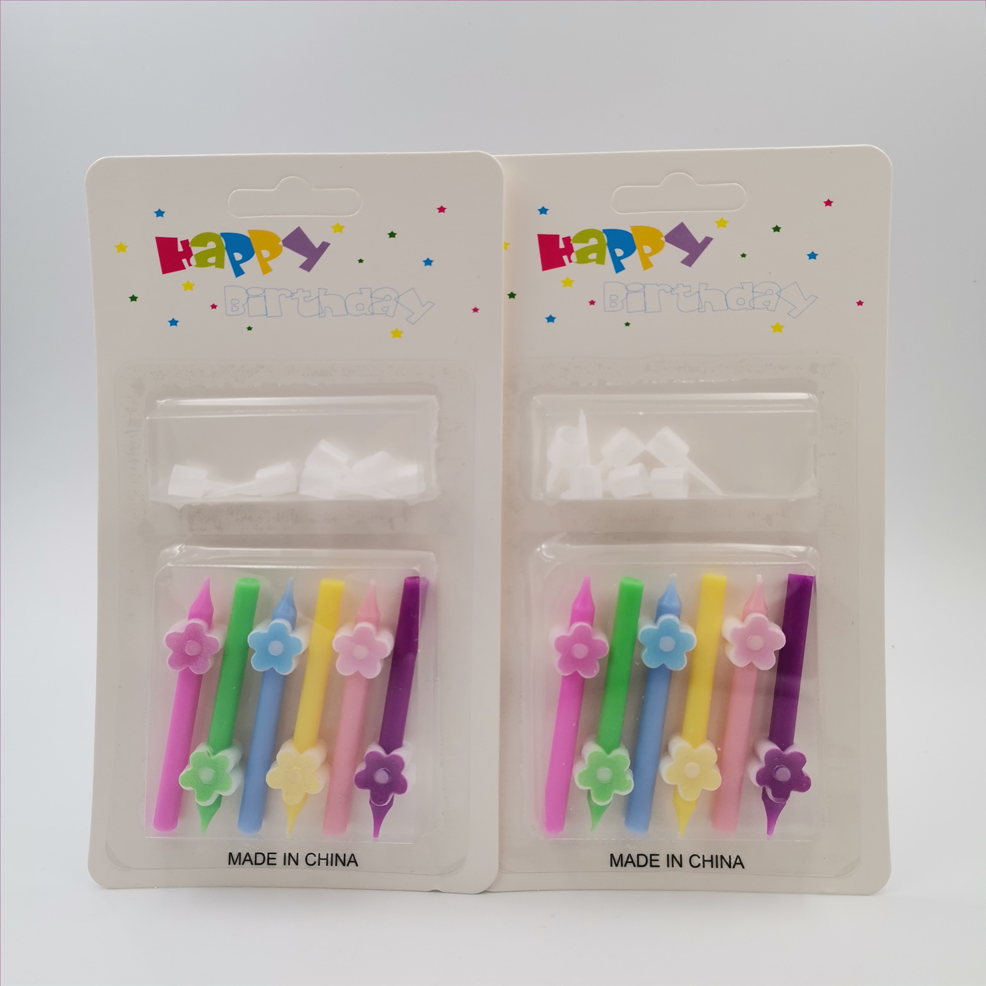 短杆生日蛋糕装饰蜡烛卡通爱心花朵派对蜡烛带底座详情1