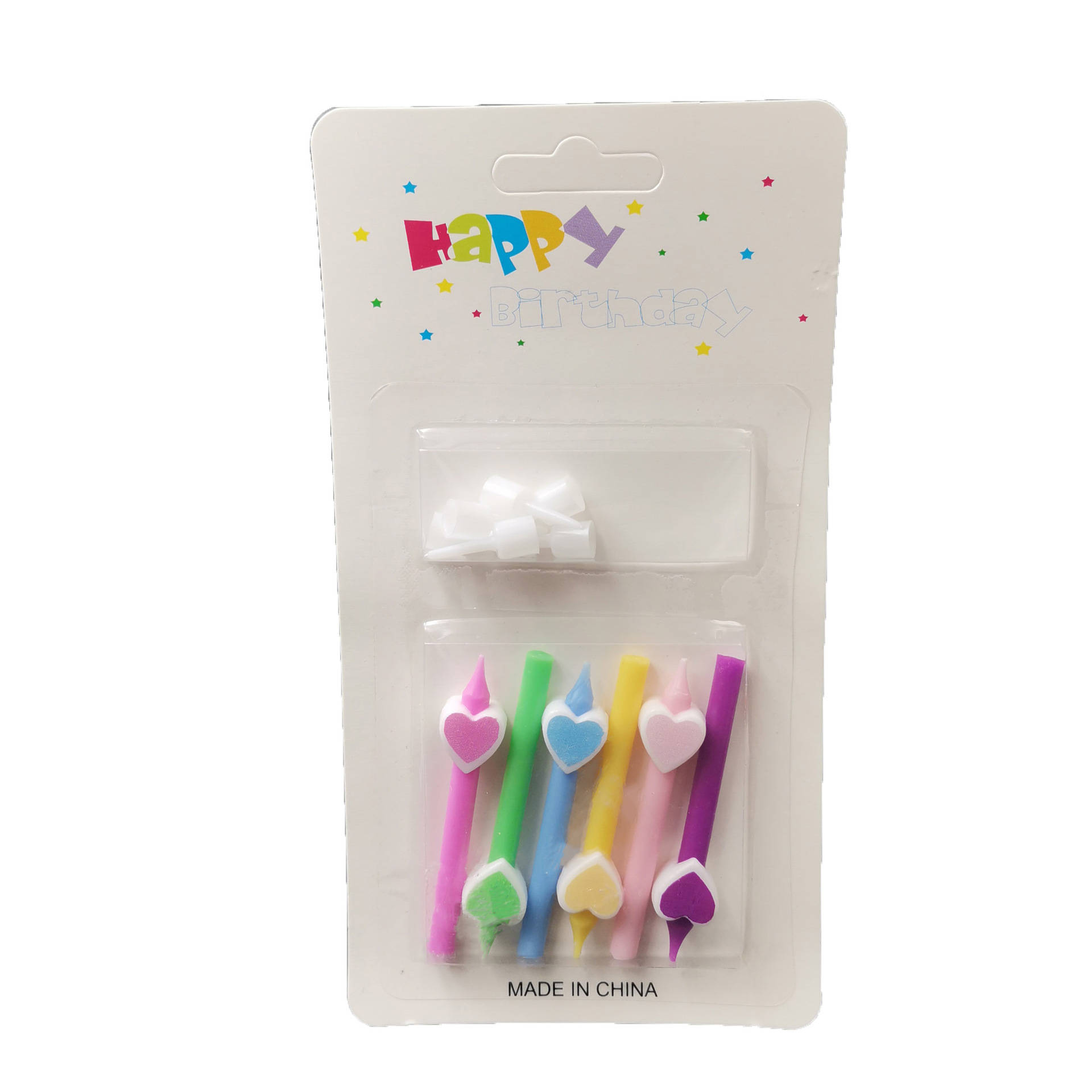 短杆生日蛋糕装饰蜡烛卡通爱心花朵派对蜡烛带底座详情5