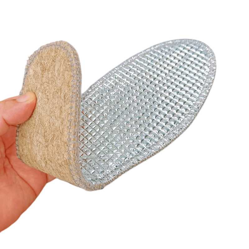 Wholesale of high-end comfortable insoles for both men and women, 600 pairs per piece, featuring winter warmth felt and heating tin foil details Picture