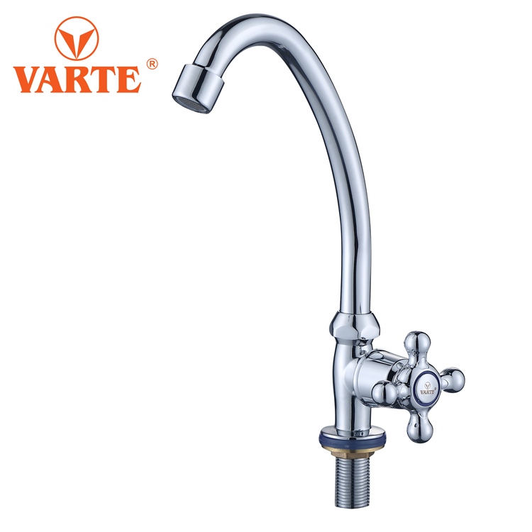 Single cold plastic cross hand whene zinc copper-axle stainless steel bend to kitchen basin faucet thumbnail