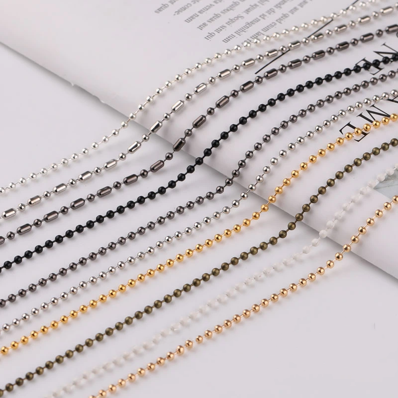 DIY jewelry accessories materials round bead chain chain 2.4mm wave bead chain tag chain bead chain bamboo chain thumbnail