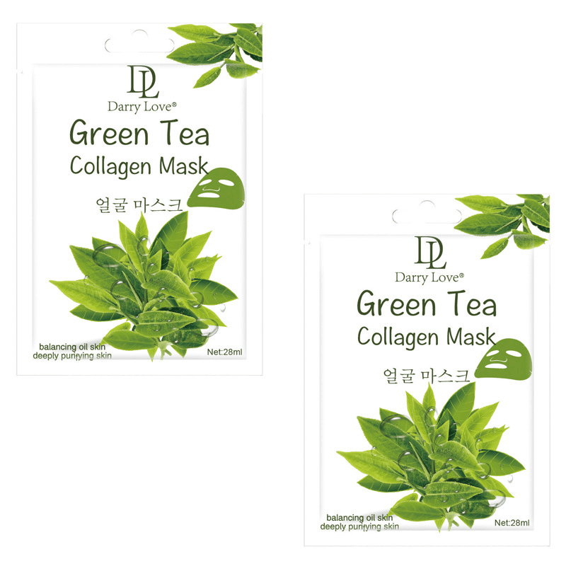 Foreign trade cross-border all-English packaged green tea Facial mask hydrating and moisturizing mask foreign trade live broadcast details Picture