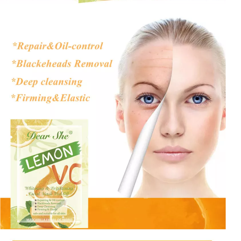 Dear She Fresh Lemon Moisturizing and Beautifying Peel-off Mask Cleansing Mud Mask Removes blackheads and acne and cleanses pores Specification drawing