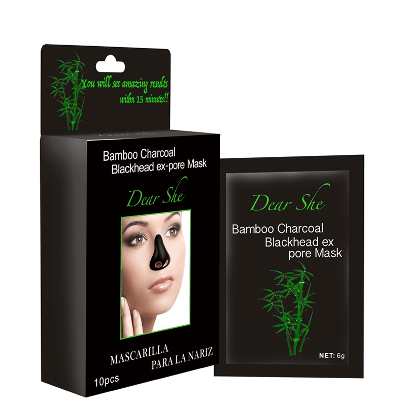 Dear she Bamboo Charcoal Blackhead Removal Nose Mask and Nose Patch, Peel-off method for removing acne, blackheads and Shrinking pores, 10 packs of pig Nose Patch Application Scenario