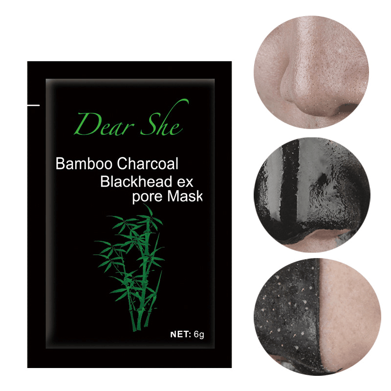 Dear she Bamboo Charcoal Blackhead Removal Nose Mask and Nose Patch, Peel-off method for removing acne, blackheads and Shrinking pores, 10 packs of pig Nose Patch Specification drawing