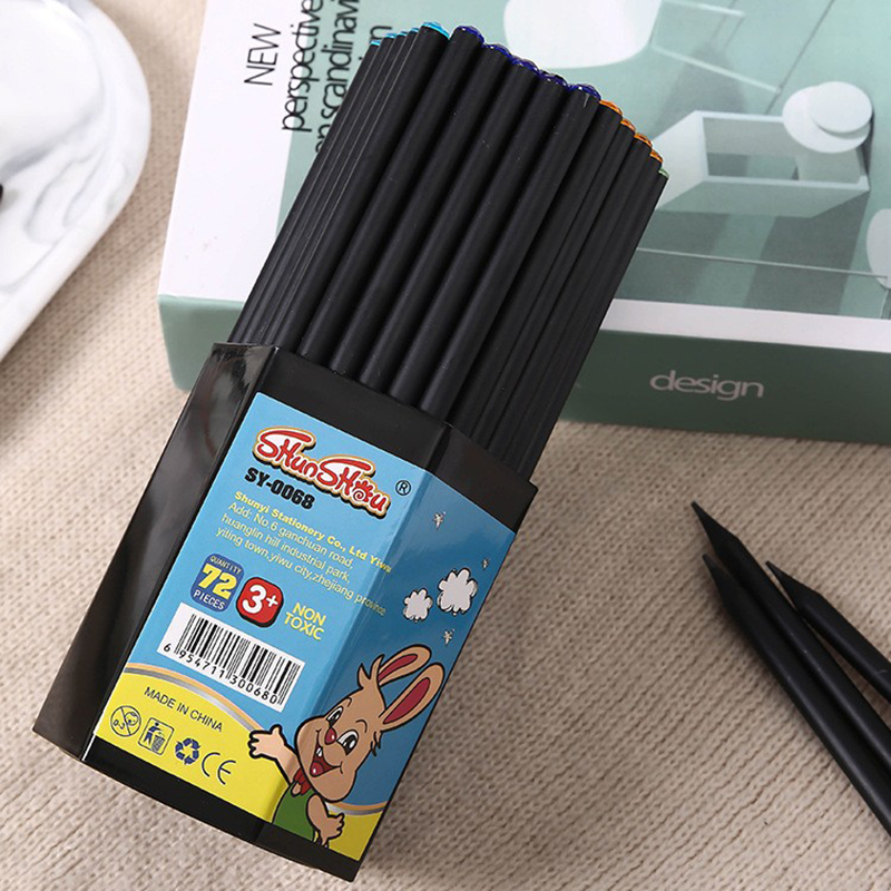 Black imitation wood HB diamond-encrusted pencil 72 barrel pencil gift pencil thumbnail