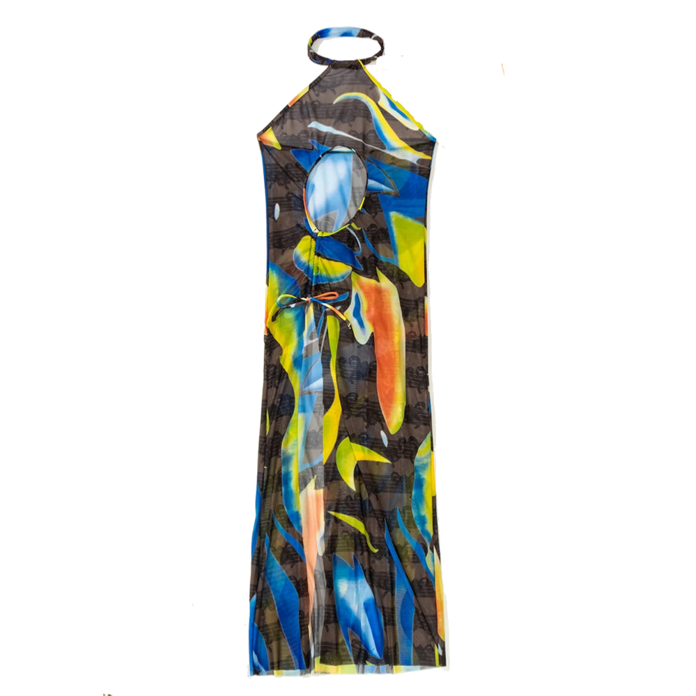[Factory Direct Sales] Amazon Cross-Overseas Wear Smock With Bikini Swimsuit Print Durable Summer Beach Skirt Style Long Ice Silk Sunscreen Mesh Bikini Foreign Trade Wholesale Item Picture