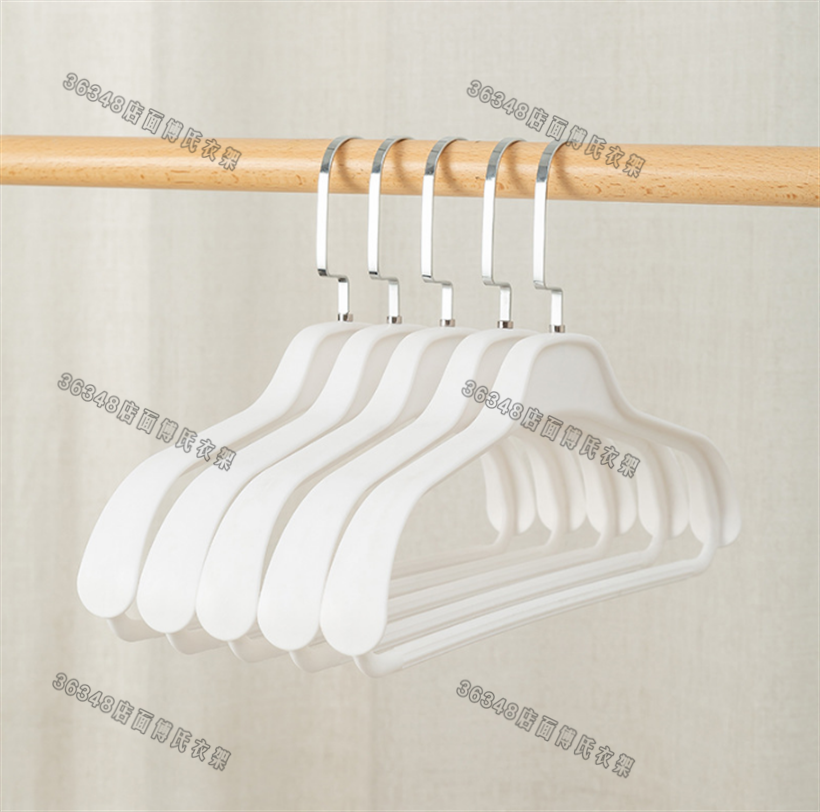Coat hanger trackless household clothes drying support multifunctional hanging clothes drying support plastic clothes drying rack wide shoulder clothes drying rack household shoulder Angle clothes drying rack can not hang bag trackless corner non-slip wide shoulder clothing store clothes hanger clothes drying white thumbnail