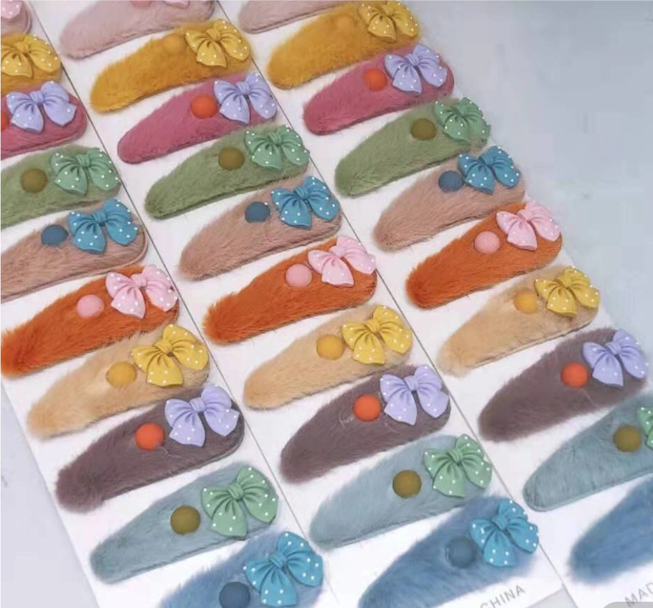 Bb Clip 37 Children's Hair Clip Colorful Cartoon Plush Hair Clip Headdress Cute Baby Bb Clip Princess Bangs Hair Clip Specification drawing