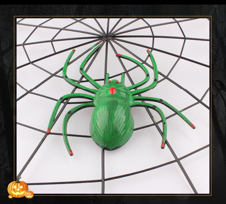 万圣节装饰道具塑料蜘蛛网 多色蜘蛛整人恐怖玩具节日派对用品详情9