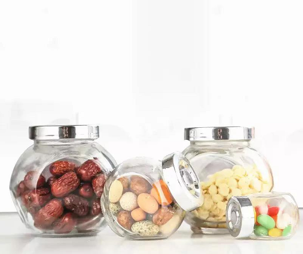 Food glass storage jar seasoning jar tea jar small glass bottle sealed jar with lid storage jar