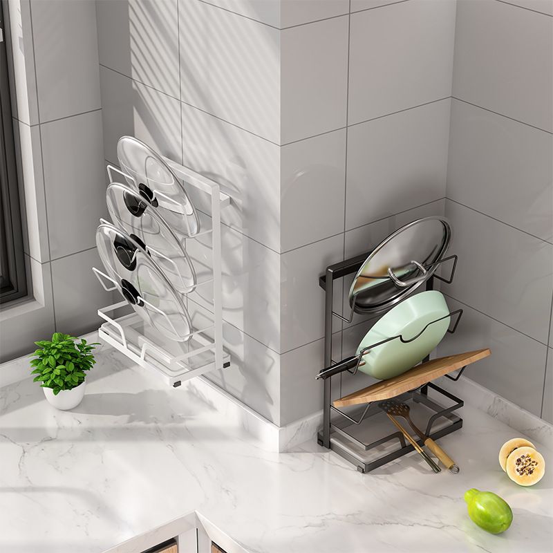 Pot cover shelf shelf countertop sitting wall hanging no-hole multi-functional cutting board rack kitchen shovel spoon storage rack thumbnail