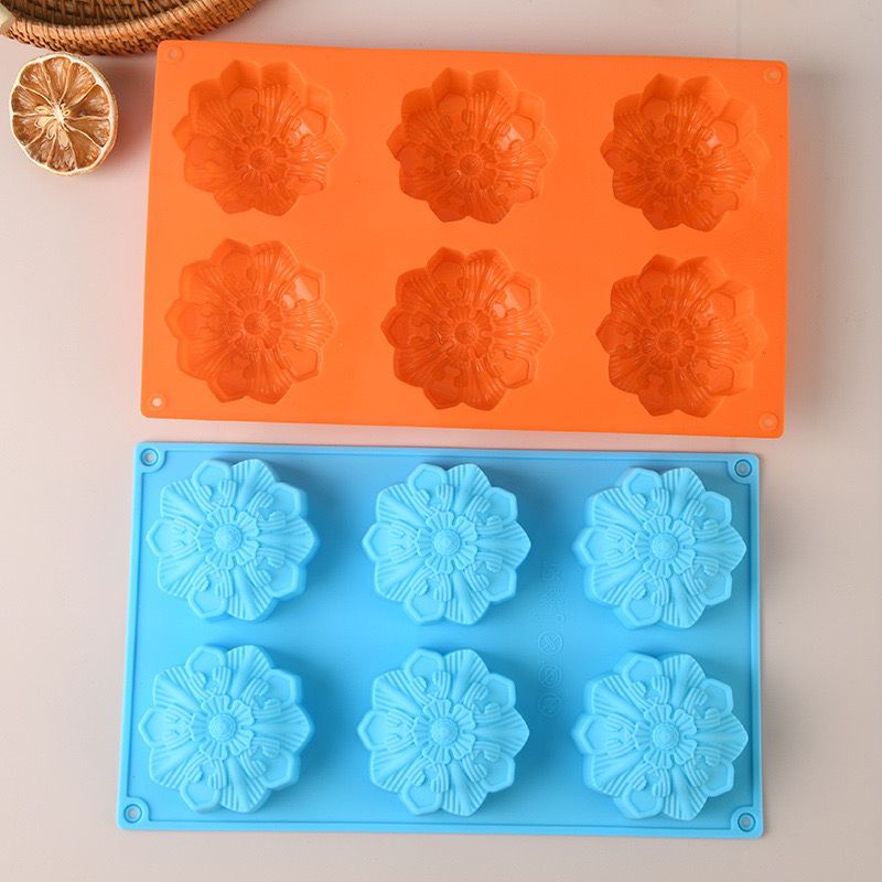 Source manufacturers direct six flower silicone cake mold food grade silica gel rest assured with household baking supplies thumbnail