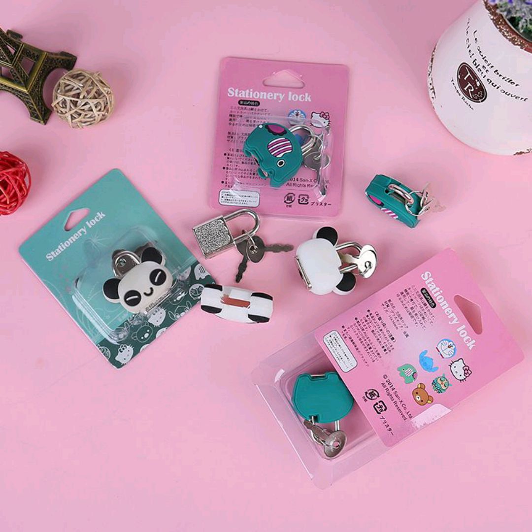 Silicone cartoon mini lock Creative fashion super cute padlock password small lock Specification drawing