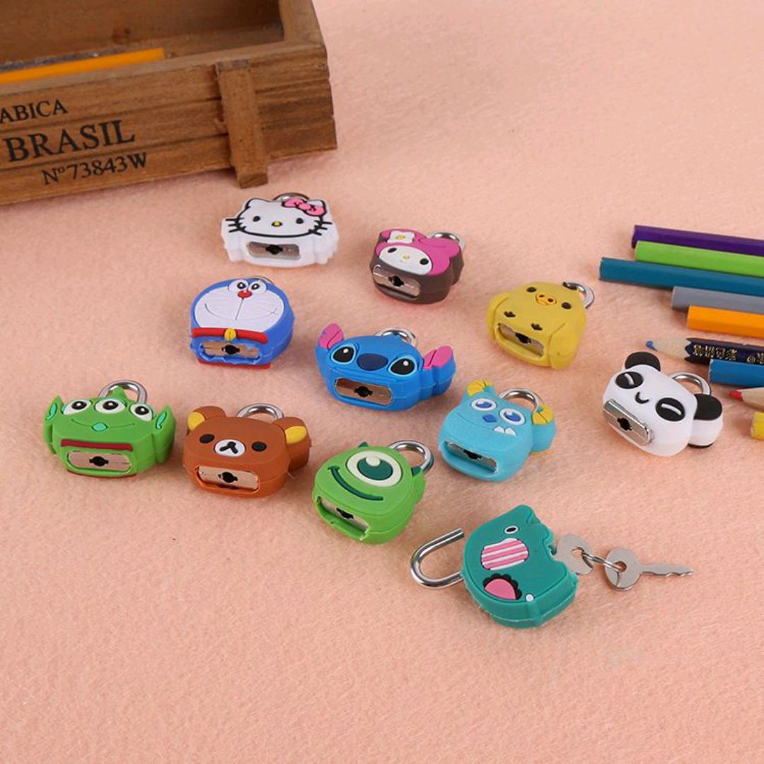 Silicone cartoon mini lock Creative fashion super cute padlock password small lock Application Scenario