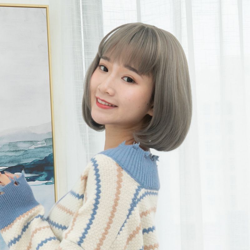 Bobo hair wig girl short hair lovely Qi bangs short hair Cospaly inside buckle student hair wig manufacturers wholesale details Picture