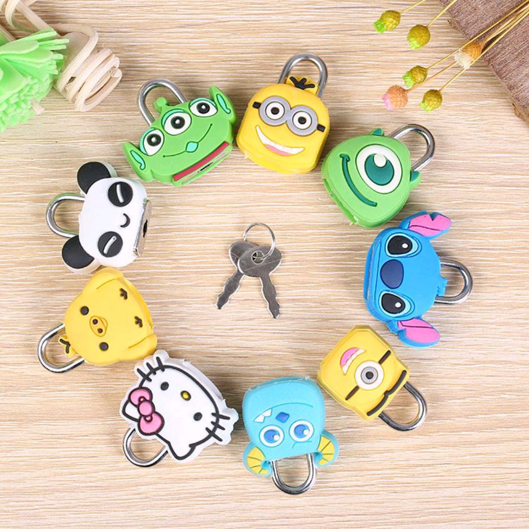 Silicone cartoon mini lock Creative fashion super cute padlock password small lock Item Picture
