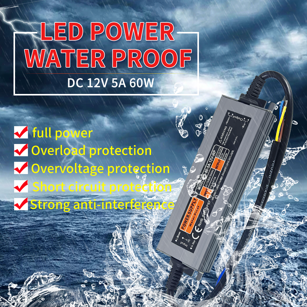 Led Lights For Outdoor Waterproof Dc 12V60wled Switching Power Supply Security/Adapter Power Supply details Picture