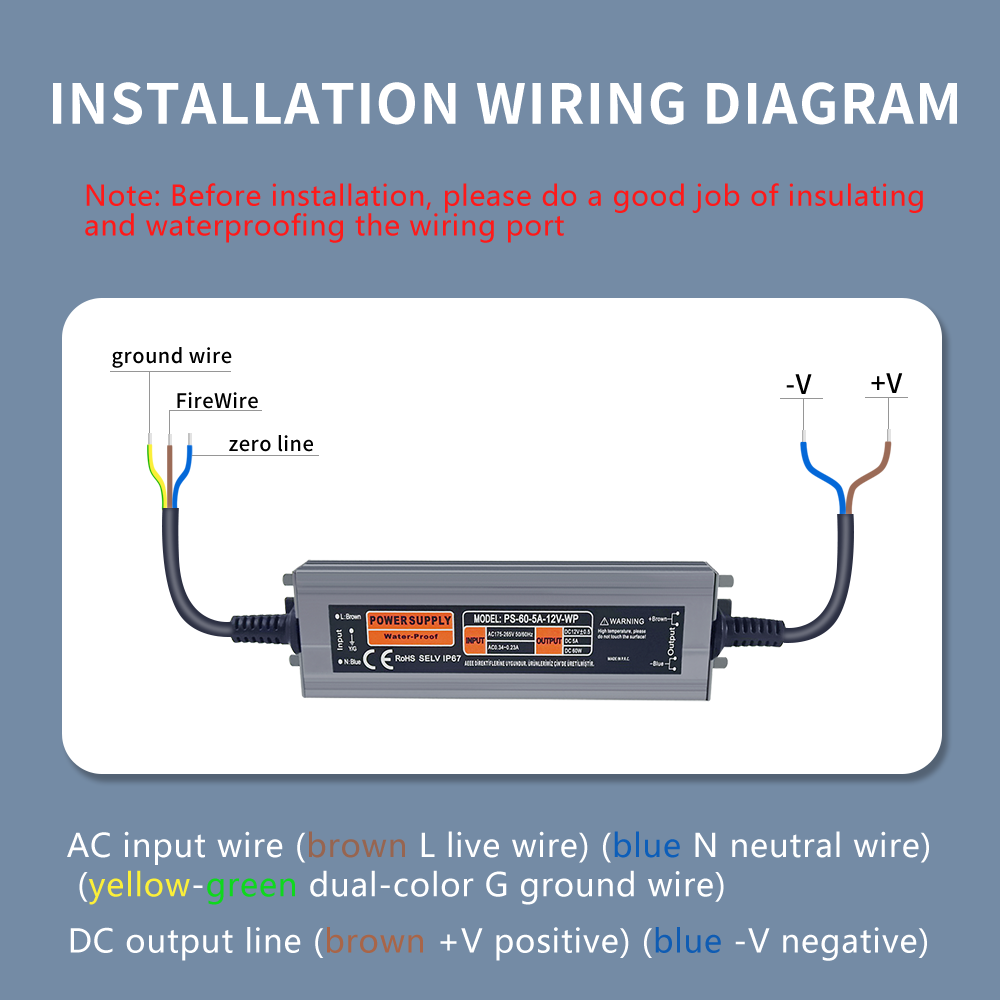 Led Lights For Outdoor Waterproof Dc 12V60wled Switching Power Supply Security/Adapter Power Supply Item Picture