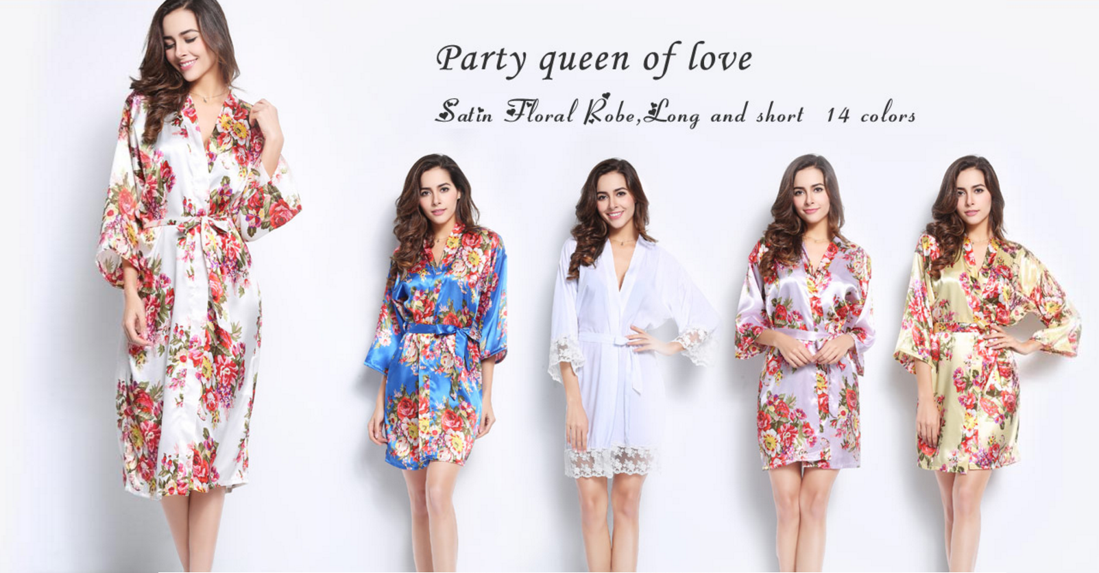Silk Pajamas Makeup Robe Print Holding Flowers Bridesmaid Bride Robe Silk Feel Bathrobe