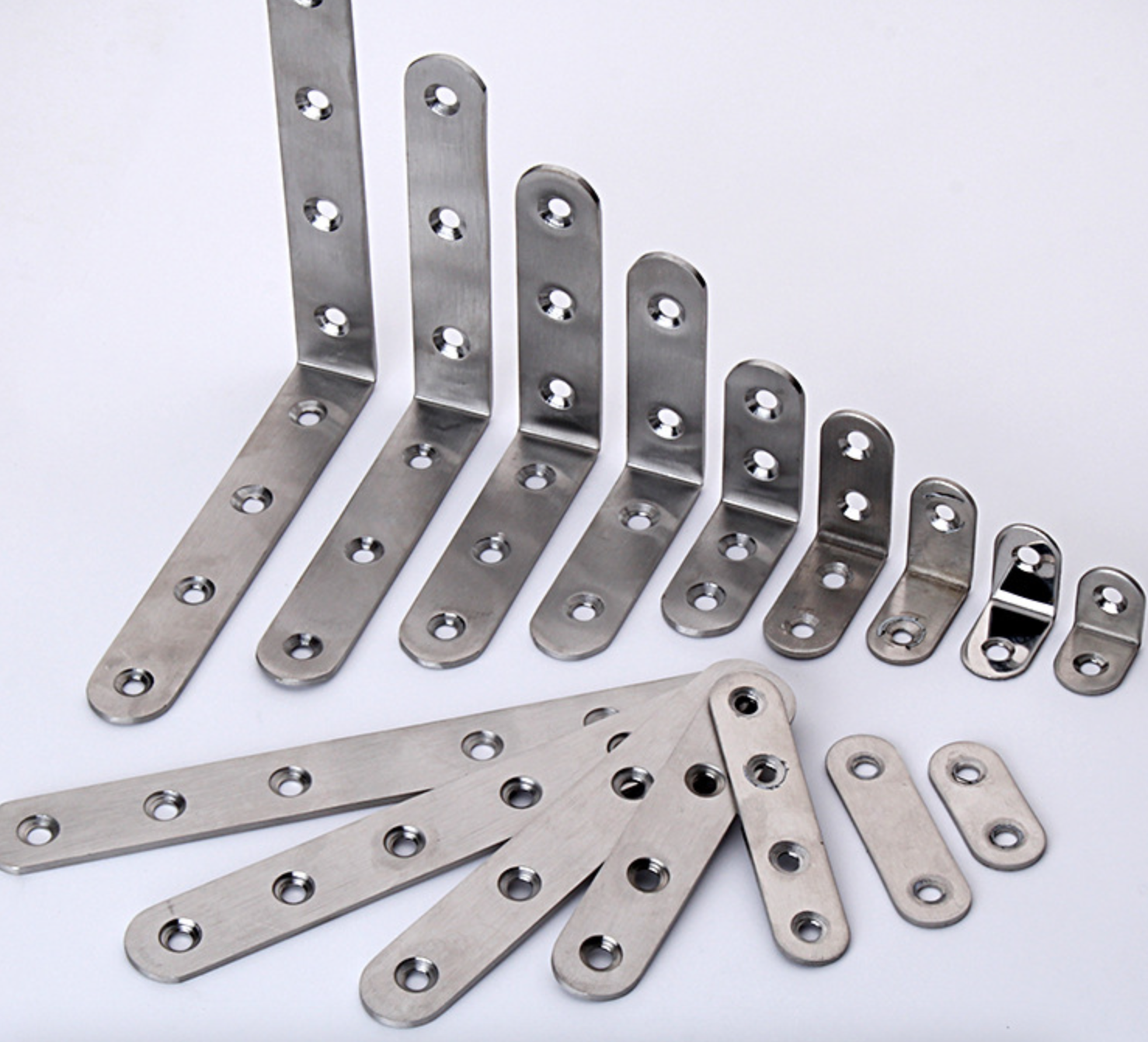 Stainless steel Angle code L-type Angle iron bracket fastener semi-round thickened right Angle hardware accessories