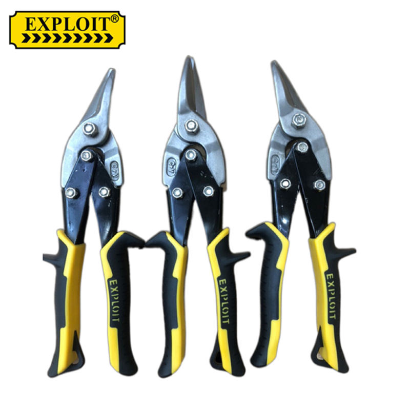 Exploit 10 Inch Aviation Scissors Cr-V Material Tpr Plastic Handle With Sharp Notch Specification drawing