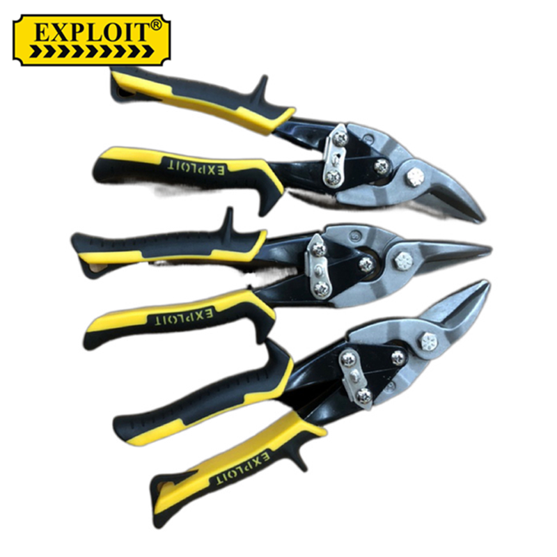 Exploit 10 Inch Aviation Scissors Cr-V Material Tpr Plastic Handle With Sharp Notch details Picture