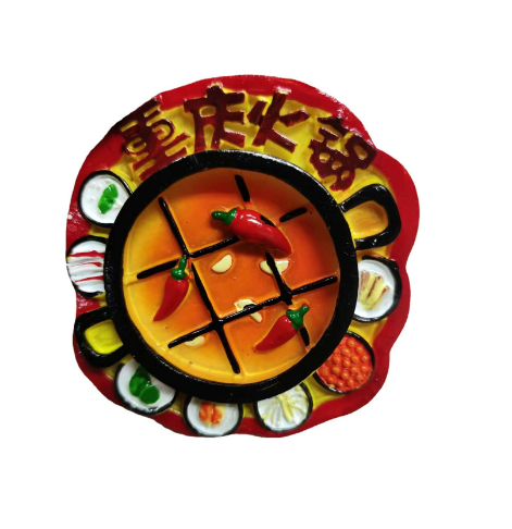 厂家直销 川渝文创旅游纪念品特色美食重庆火锅3D彩绘冰箱贴磁贴批发详情4