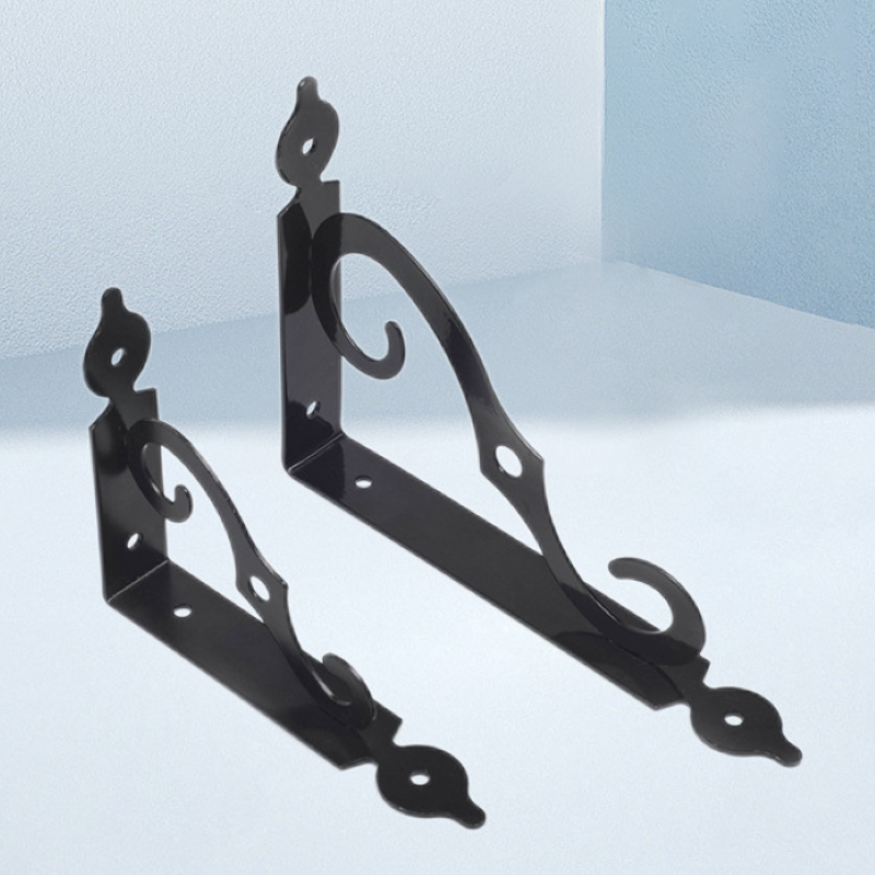 Fancy bracket European iron art triangle bracket 90 degree right Angle bracket laminate shelf bracket bracket Specification drawing
