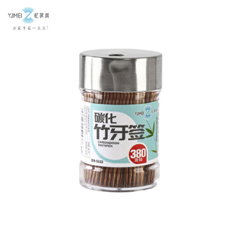 Yijiamei Canister Carbonized Toothpick (380 Pieces) 5153