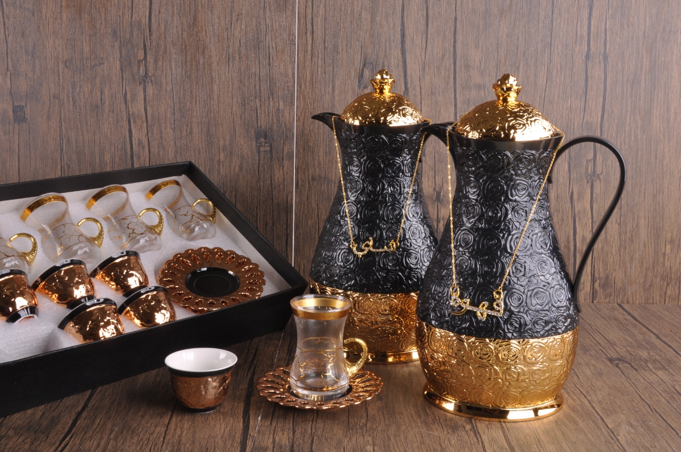 Middle Eastern style Dubai Arabian high-end Thermos thermos Thermos Coffee Pot set PAS10WG/BG thumbnail
