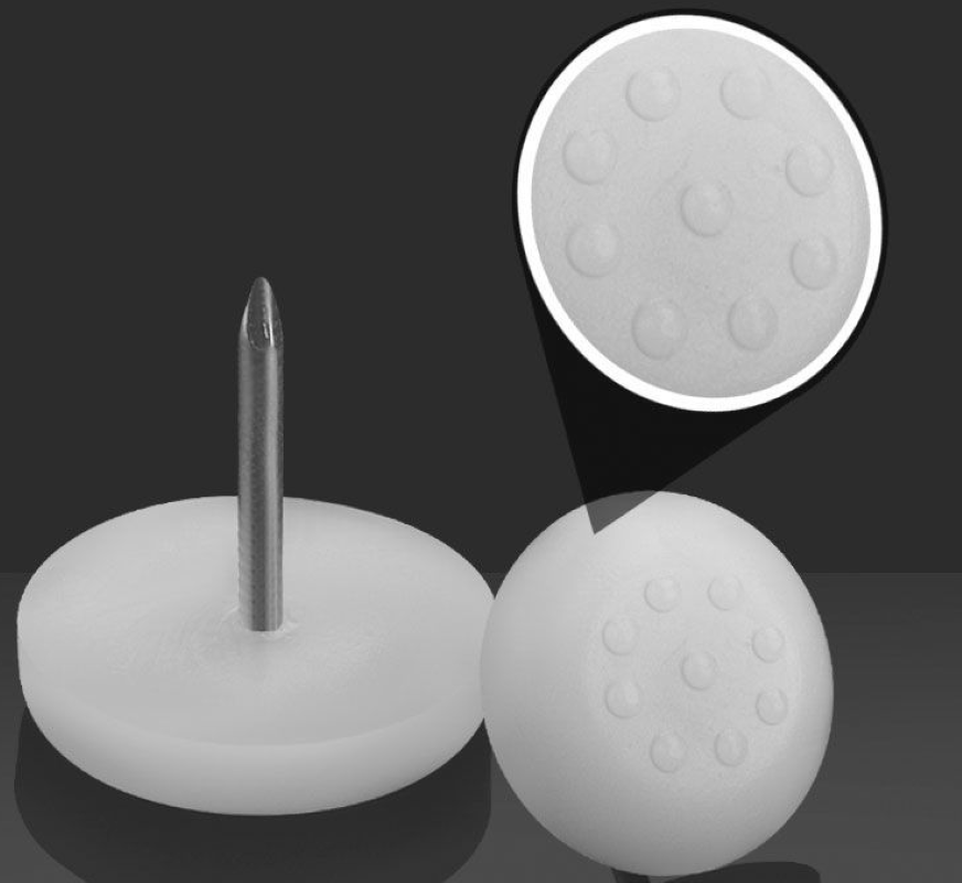 Silenced non-slip plastic floor nail table foot cabinet foot special nail plastic floor nail hardware furniture accessories Specification drawing