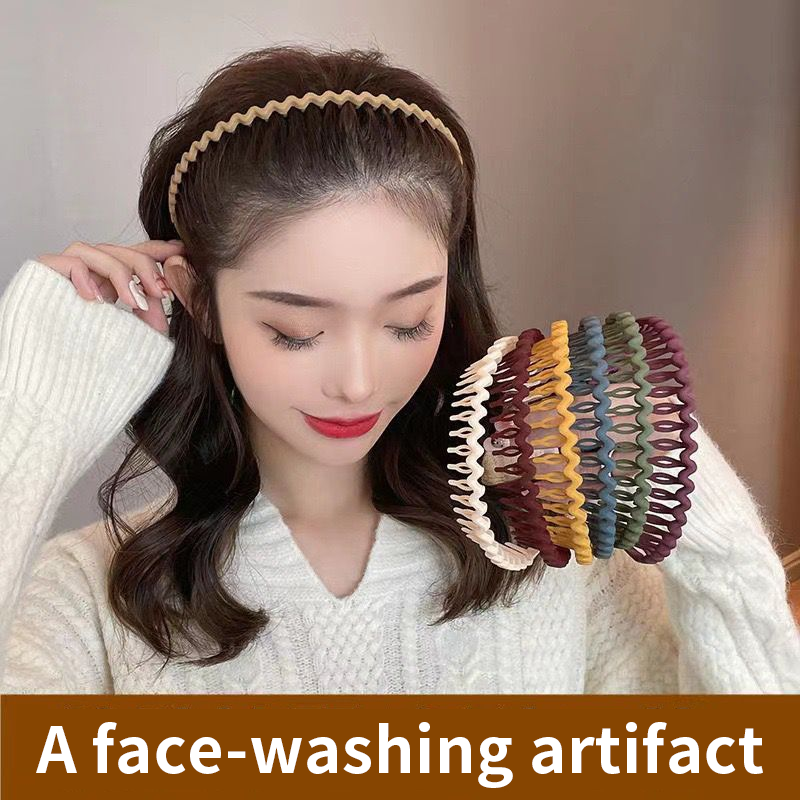 Korean confection-colored frosted hair band does not hurt hair band teeth, non-slip, does not choke the head broken hair fixed magic face hair bundle thumbnail
