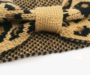 百搭毛线发带纯色头带运动发带头套发带手工抅花制造发带发箍豹纹发带针织毛线晴纶纱详情18