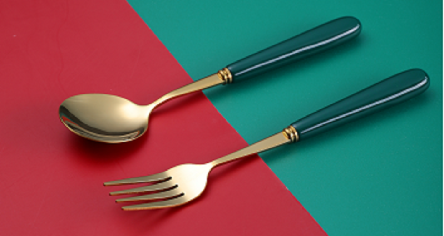 Top beauty ceramic handle table spoon 164